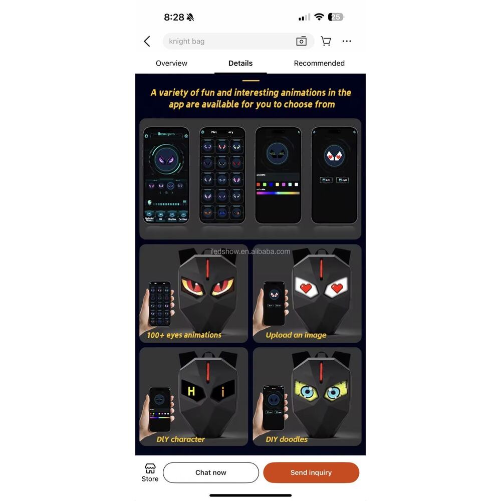 LED programmable hard case backpack - Picture 4 of 9